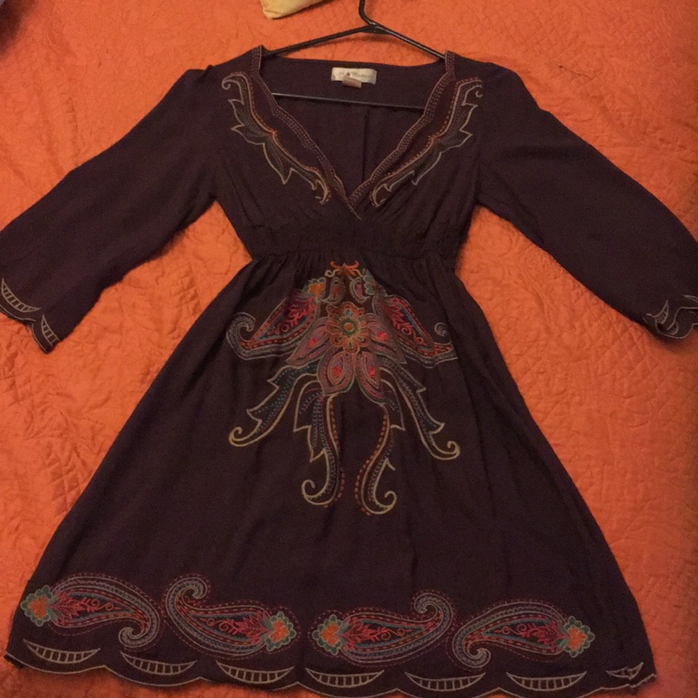 Beautiful Purple, multi color embroidery dress